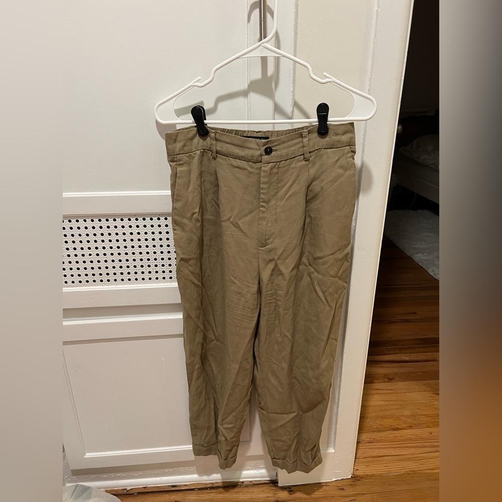 Zara Green Cargo Work Pants/Slacks/Trousers